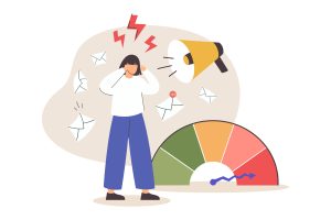 Burnout im Job erkennen: Visuelle Darstellung von emotionaler Erschöpfung am Arbeitsplatz mit Fokus auf Burnout Prävention und Genesung.